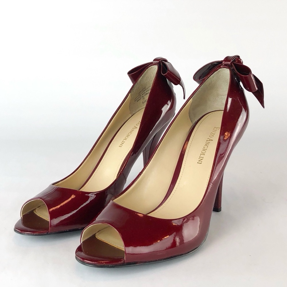 Enzo Angiolini Patent Leather Peep Toe Heels